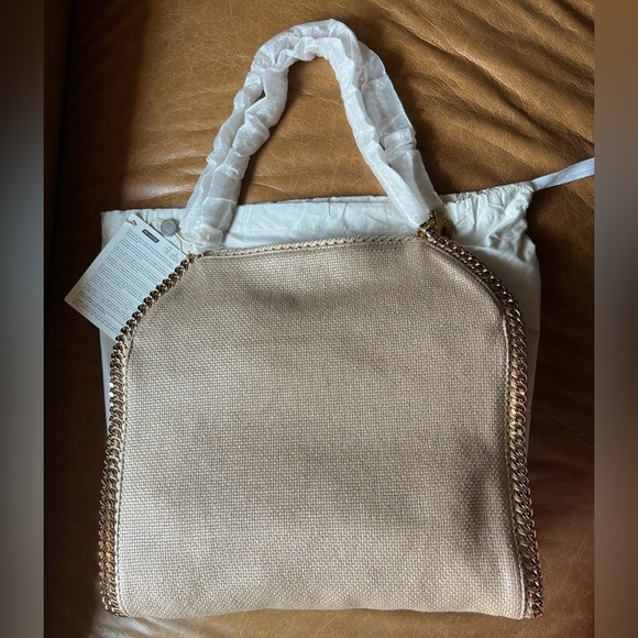 NWT + Dust Bag - Stella McCartney Metallic Raffia Small Falabella Tote - Picture 2 of 16